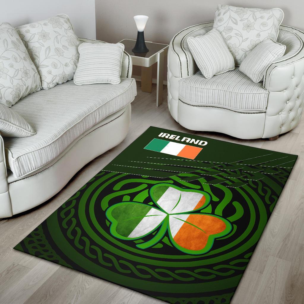 Ireland Area Rug - Ireland Symbol With Celtic Patterns - Vibe Hoodie Shop