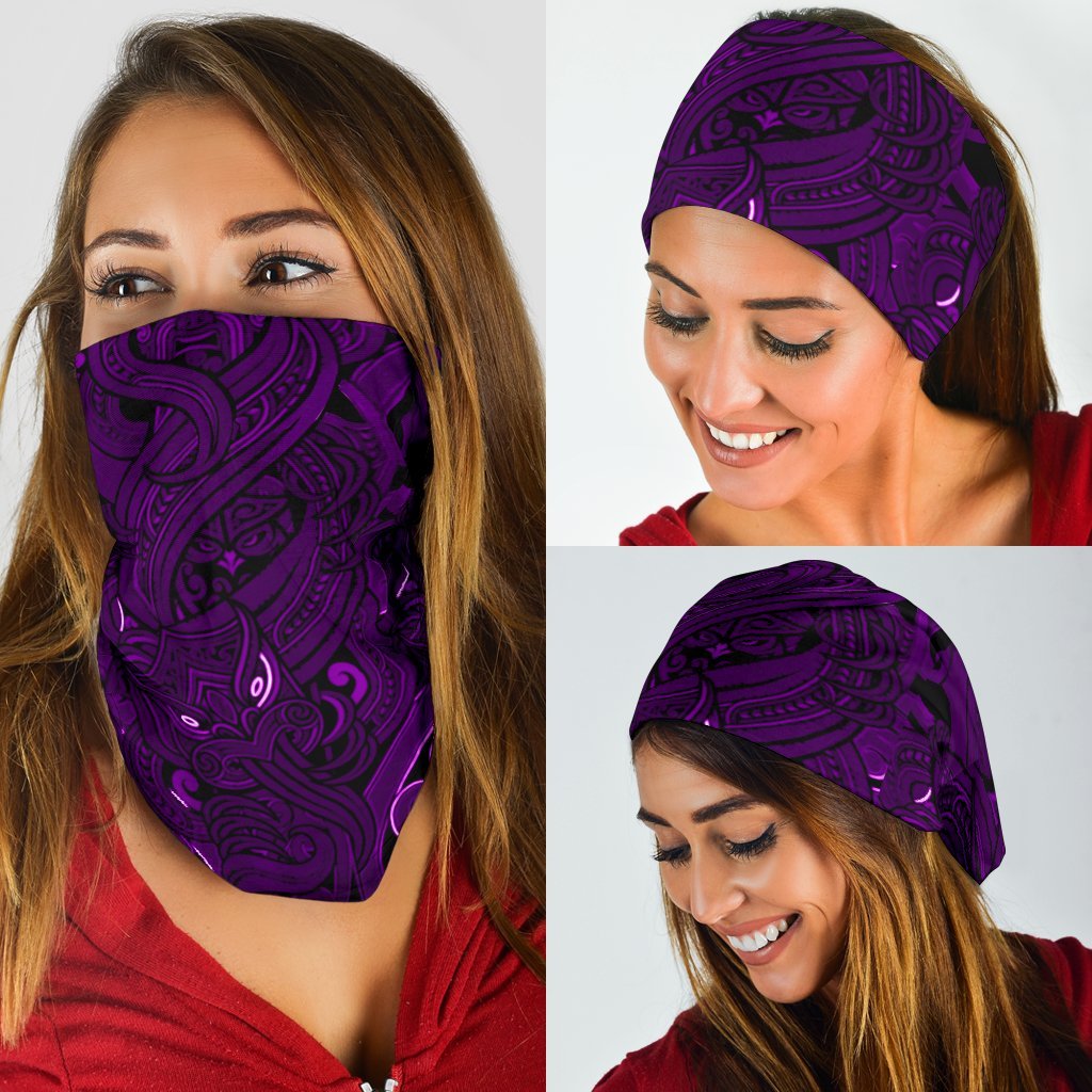 New Zealand Bandana 3 Pack, Maori Gods Tumatauenga (God of War) - Purple - Vibe Hoodie Shop