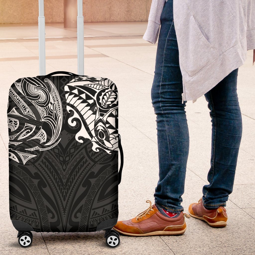 New Zealand Luggage Covers, Maori Polynesian Tattoo White - Vibe Hoodie Shop