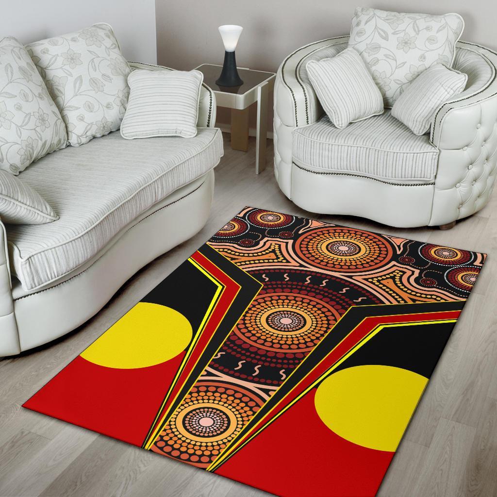 Area Rug - Aboriginal With Dot Painting Art - Vibe Hoodie Shop