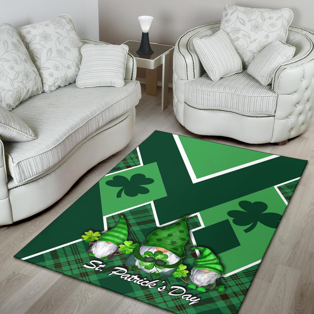 St. Patrick Day Ireland Gnome Area Rug Shamrock - Vibe Hoodie Shop