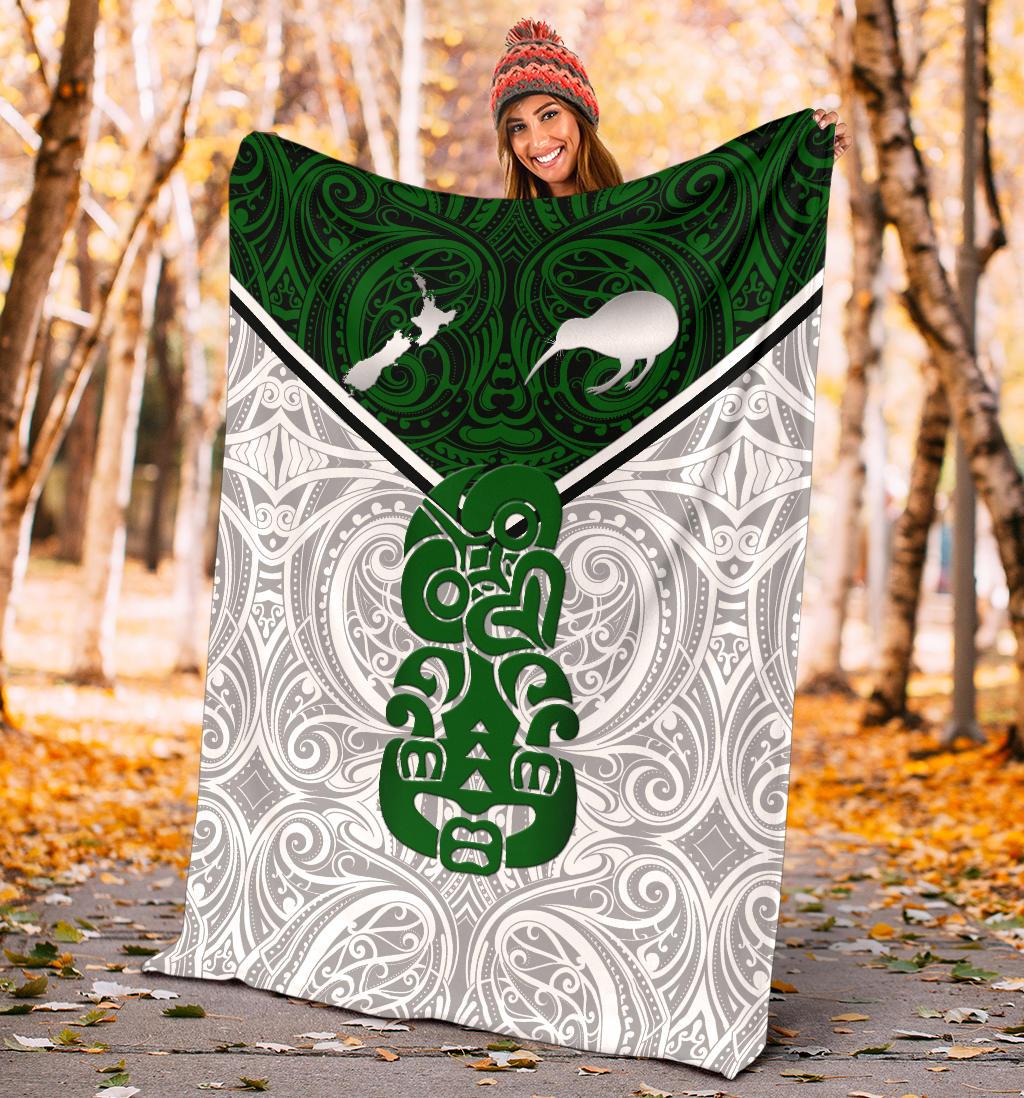 New Zealand Maori Rugby Premium Blanket Pride Version - White - Vibe Hoodie Shop