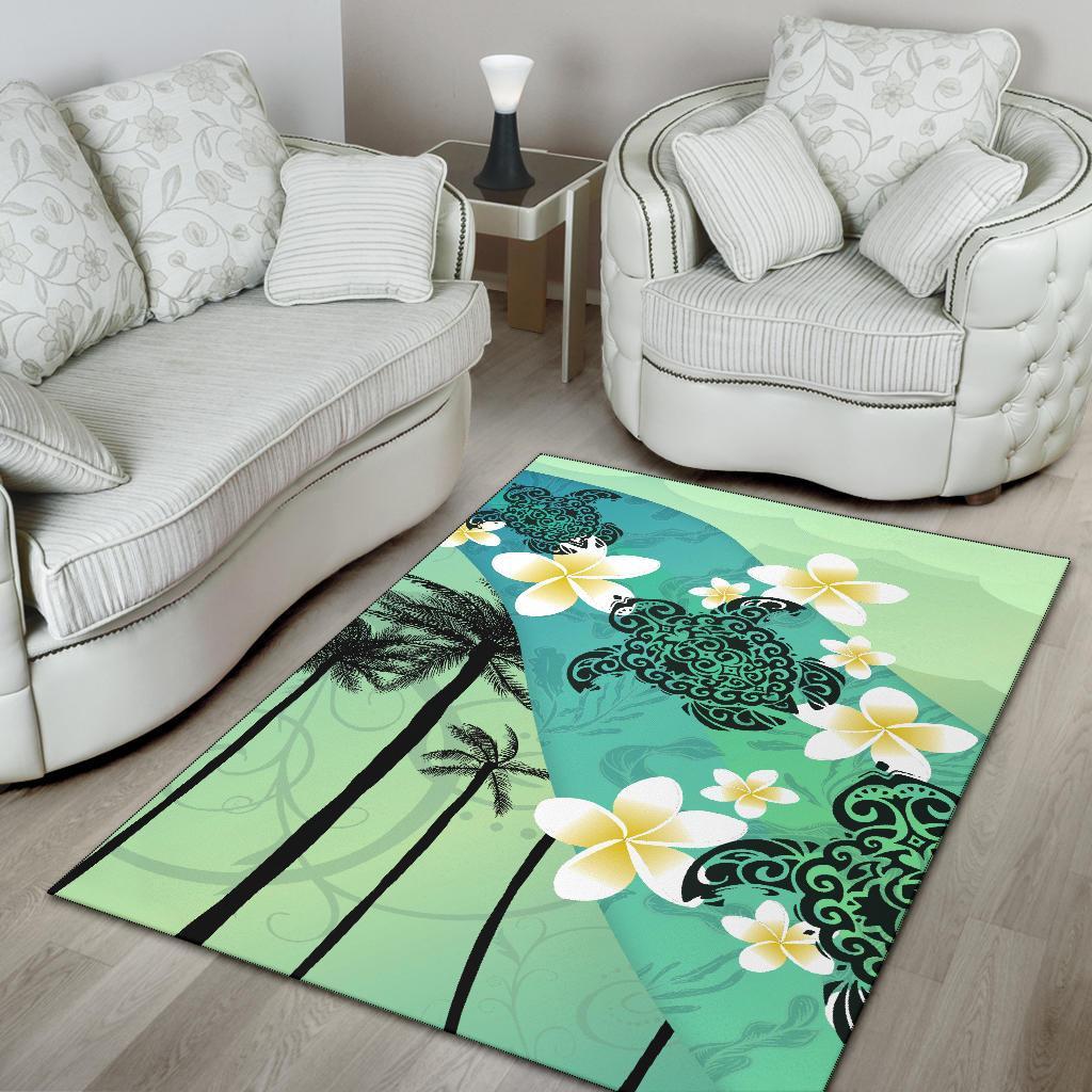 Turtle Plumeria Area Rug - Vibe Hoodie Shop