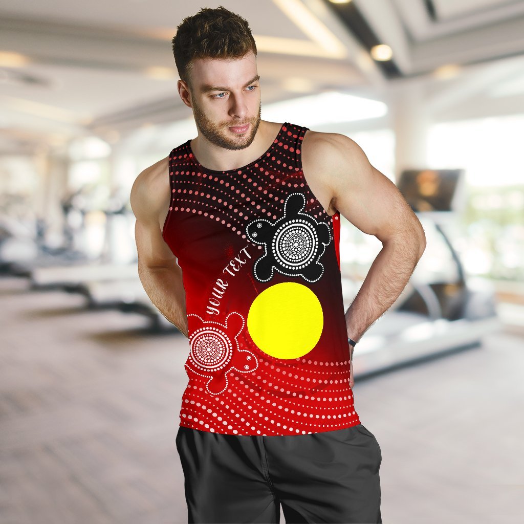 Custom Aboriginal Men's Tank Top - Indigenous Circle Dot Painting Style - - Vibe Hoodie Shop