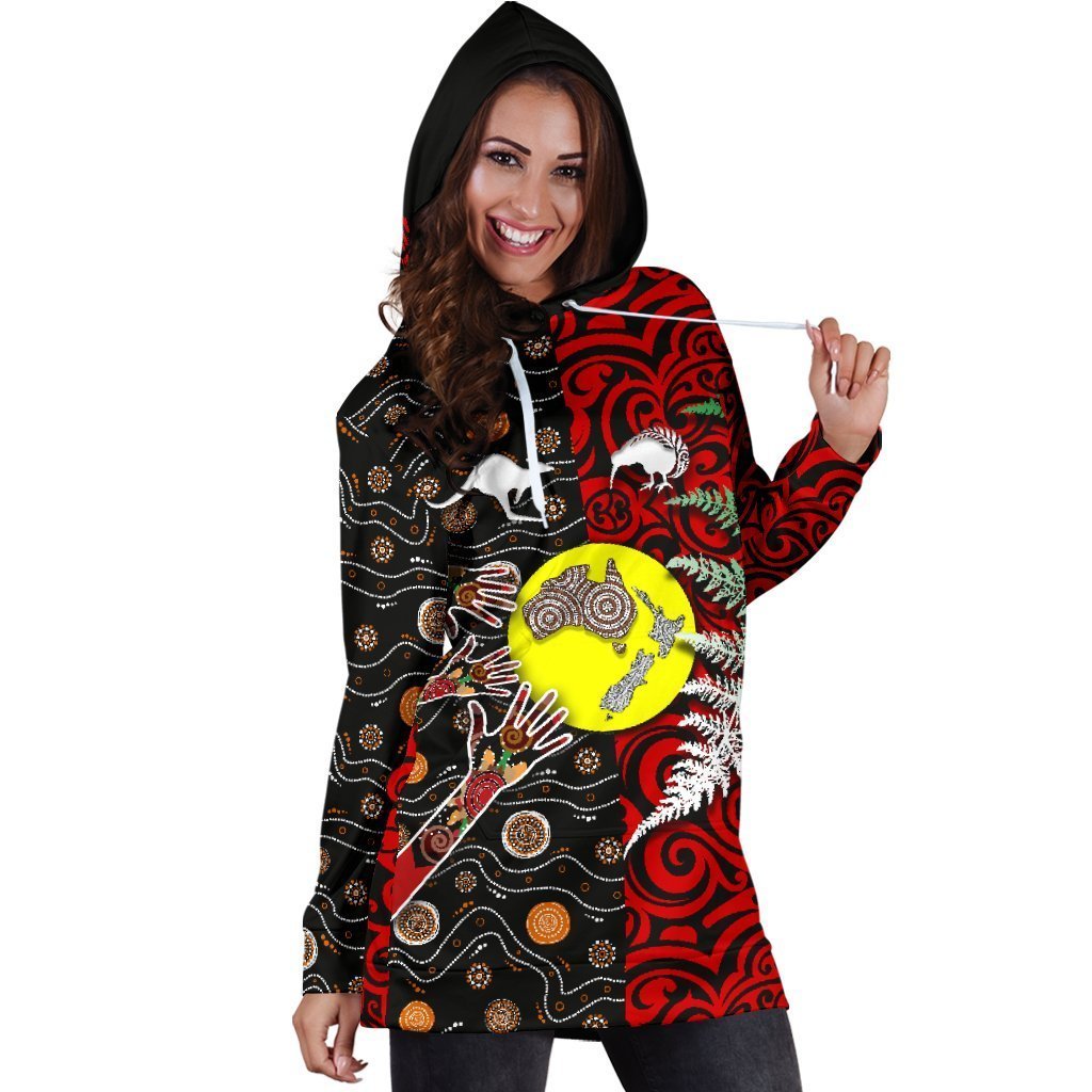 New Zealand Australia Hoodie Dress - Maori Aboriginal - Vibe Hoodie Shop