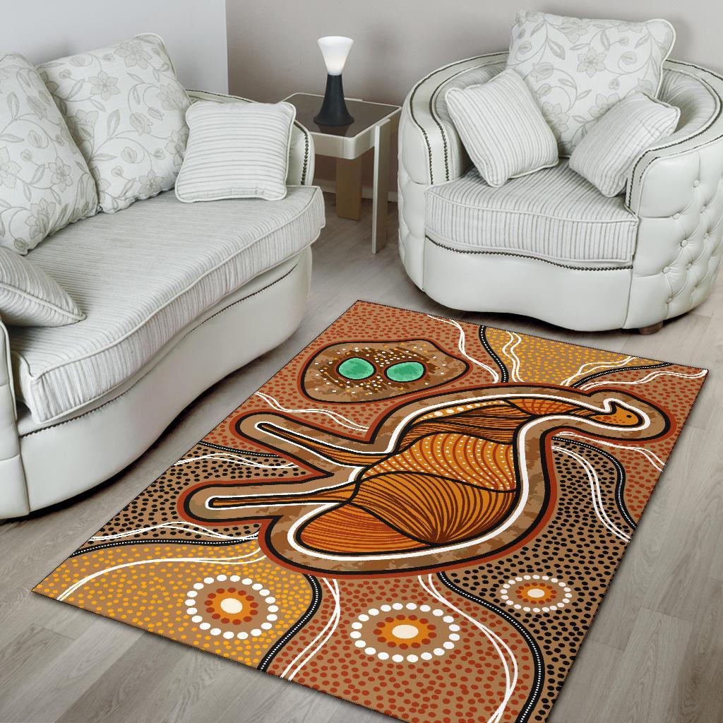 Aboriginal Area Rug - Indigenous Emu Vintage Stye - Vibe Hoodie Shop