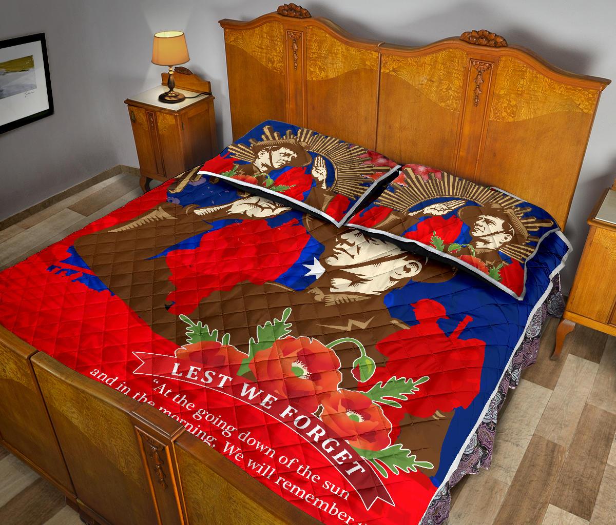 Quilt Bed Set - AANZAC Australia Remember Them - Vibe Hoodie Shop