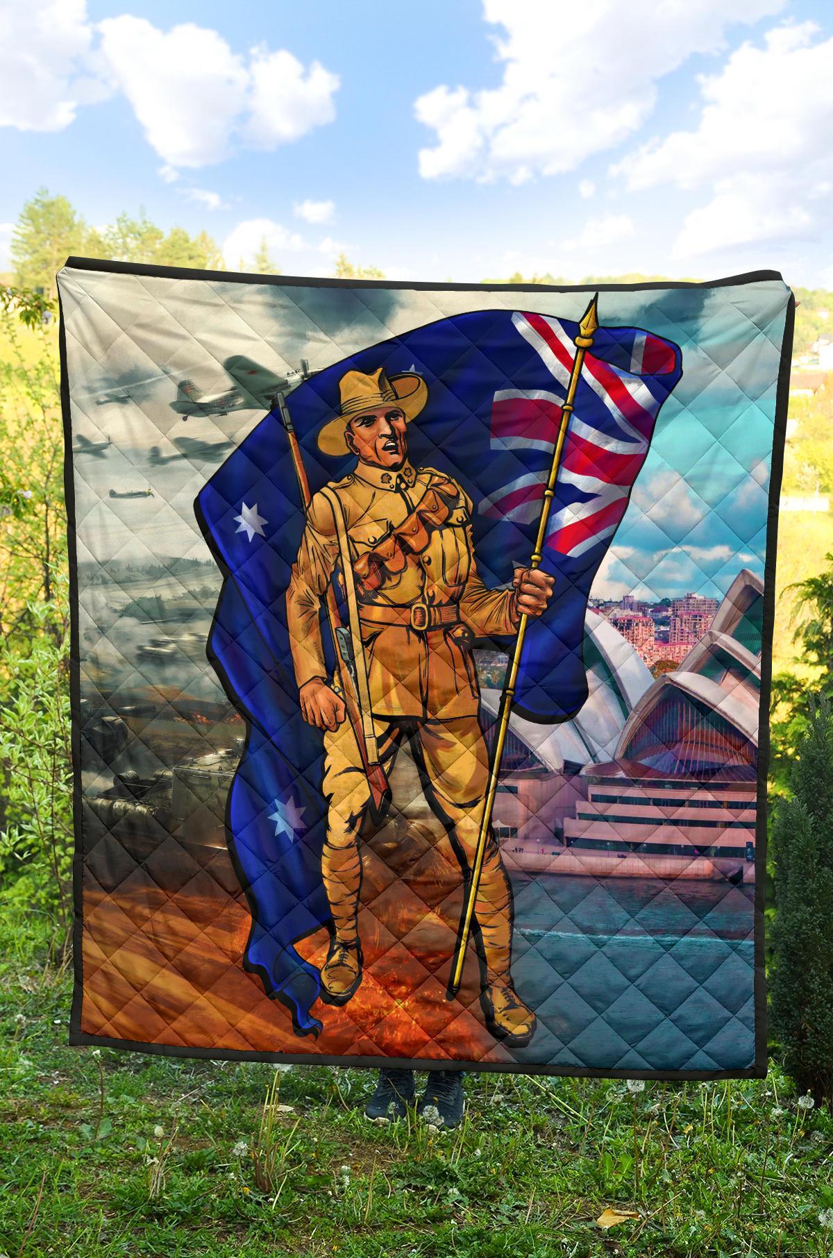 ANZAC Premium Quilt - Australian Soldier - Vibe Hoodie Shop