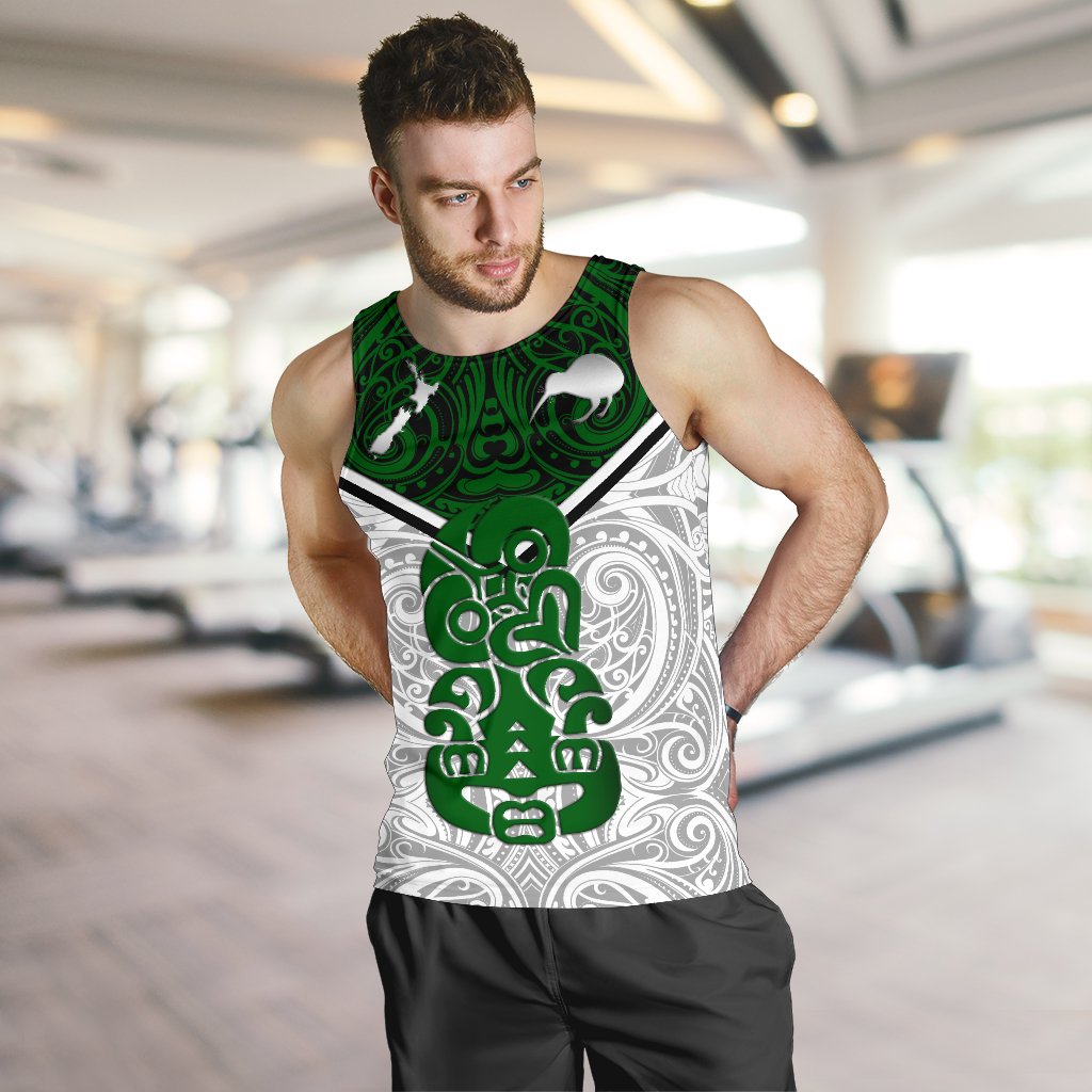 New Zealand Maori Rugby Men Tank Top Pride Version - White - Vibe Hoodie Shop