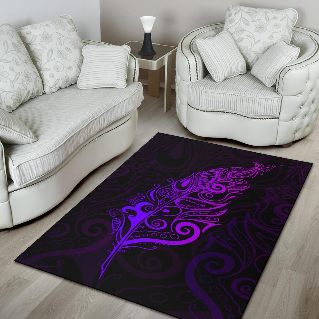 Light Silver Fern Area Rug, Purple - Vibe Hoodie Shop