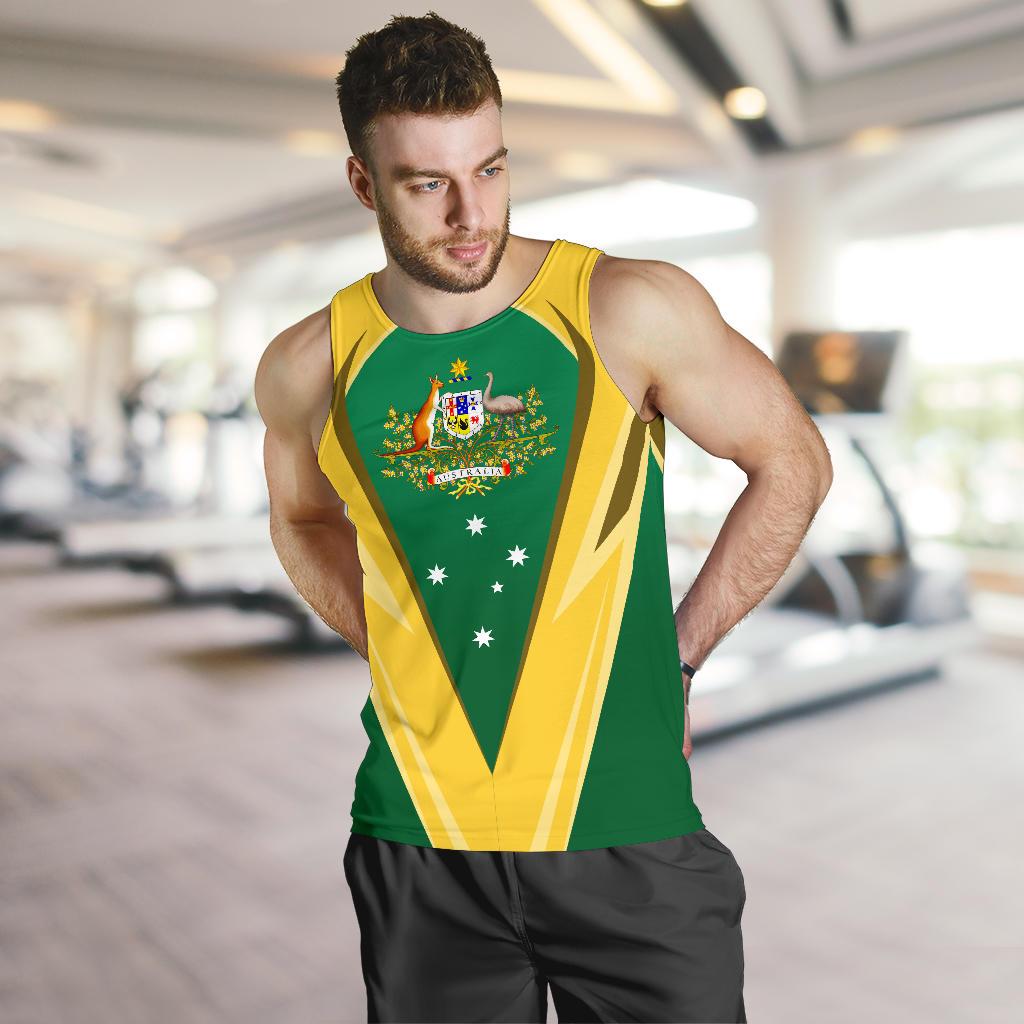 Men Tank Top - Australian Coat Of Arms Mens Tank Flag National Colors - Vibe Hoodie Shop