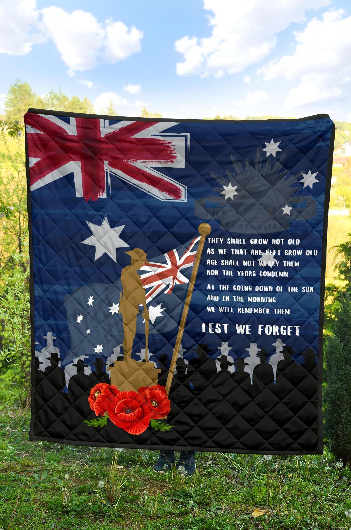 ANZAC Premium Quilt - Always Remember Australian ANZAC Day - Vibe Hoodie Shop