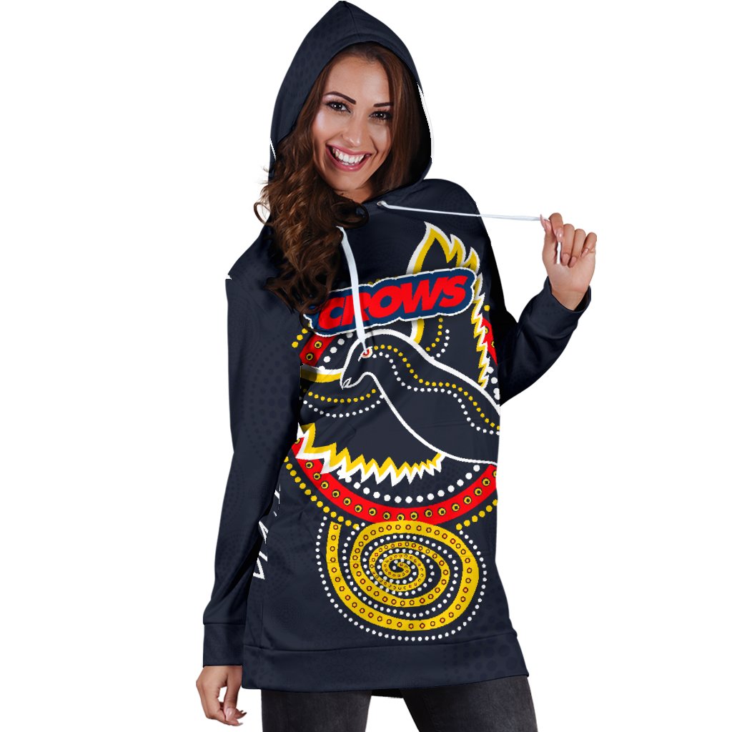 Adelaide Hoodie Dress Crows Indigenous - Vibe Hoodie Shop