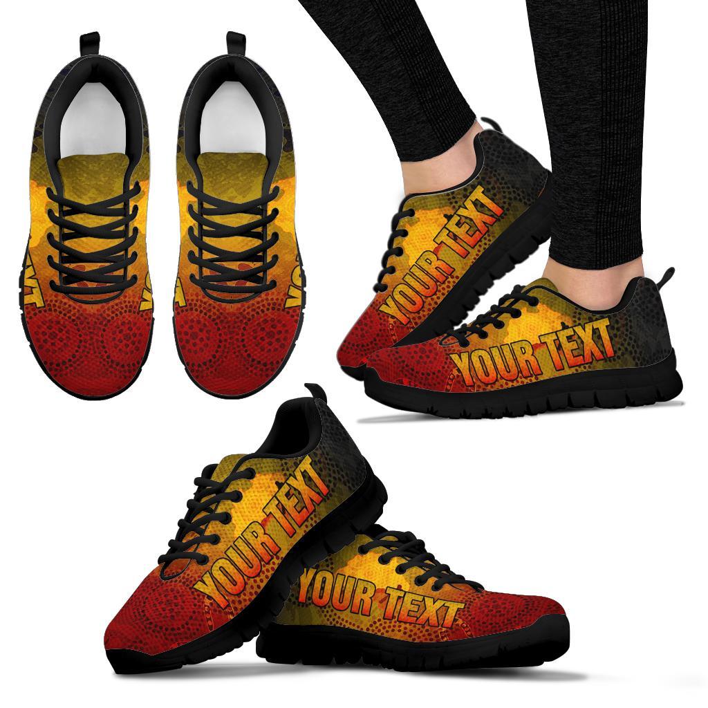 Custom Aboriginal Sneakers, Australian Map with Indigenous Color - BN18 - Vibe Hoodie Shop