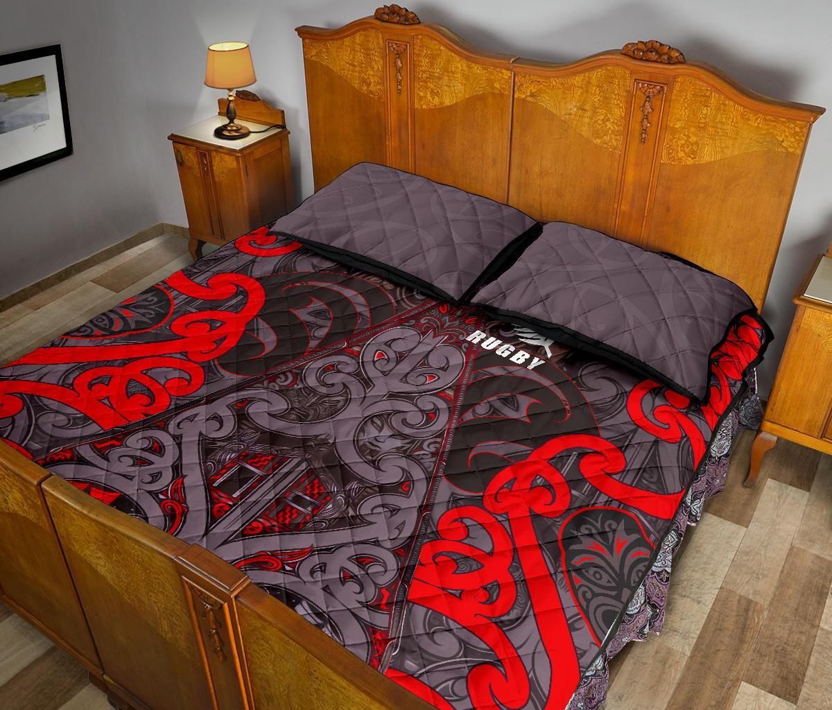 Quilt Bed Set New Zealand Maori Rugby - Vibe Hoodie Shop