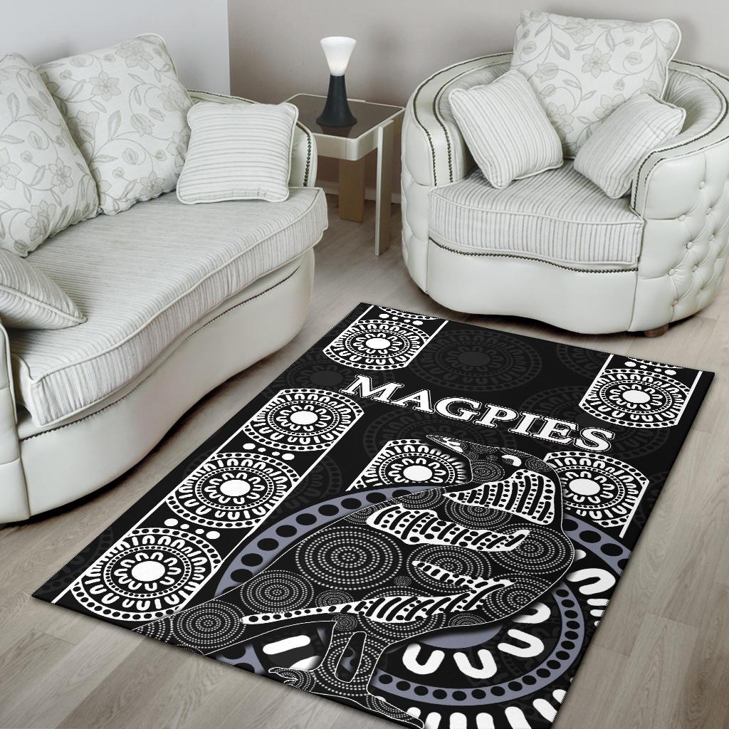 Magpies Area Rug Aboriginal - Vibe Hoodie Shop