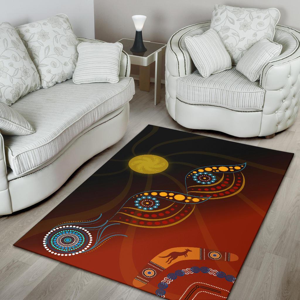 Aboriginal Area Rug - Flowers On The Land - Vibe Hoodie Shop