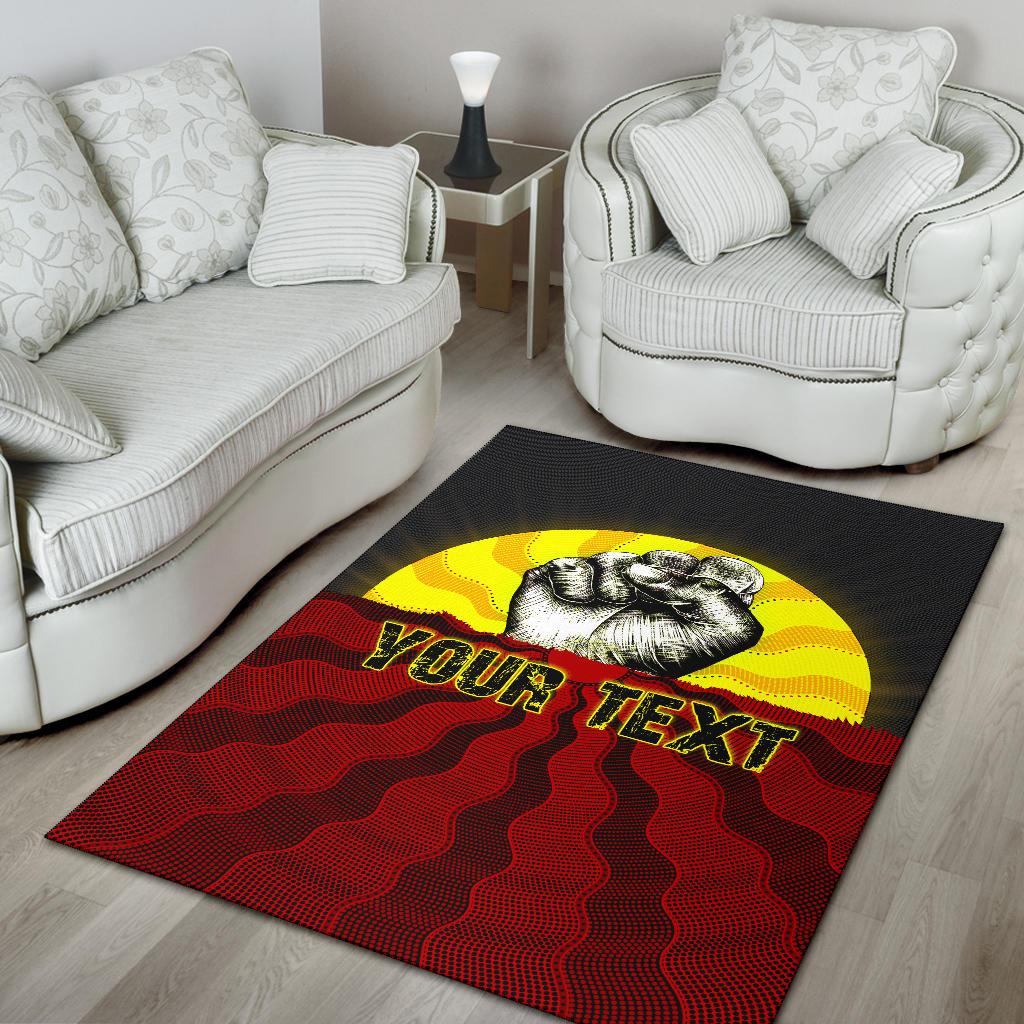 Custom Aboriginal Area Rug, Black Lives Matter Sun Dot Painting - Vibe Hoodie Shop