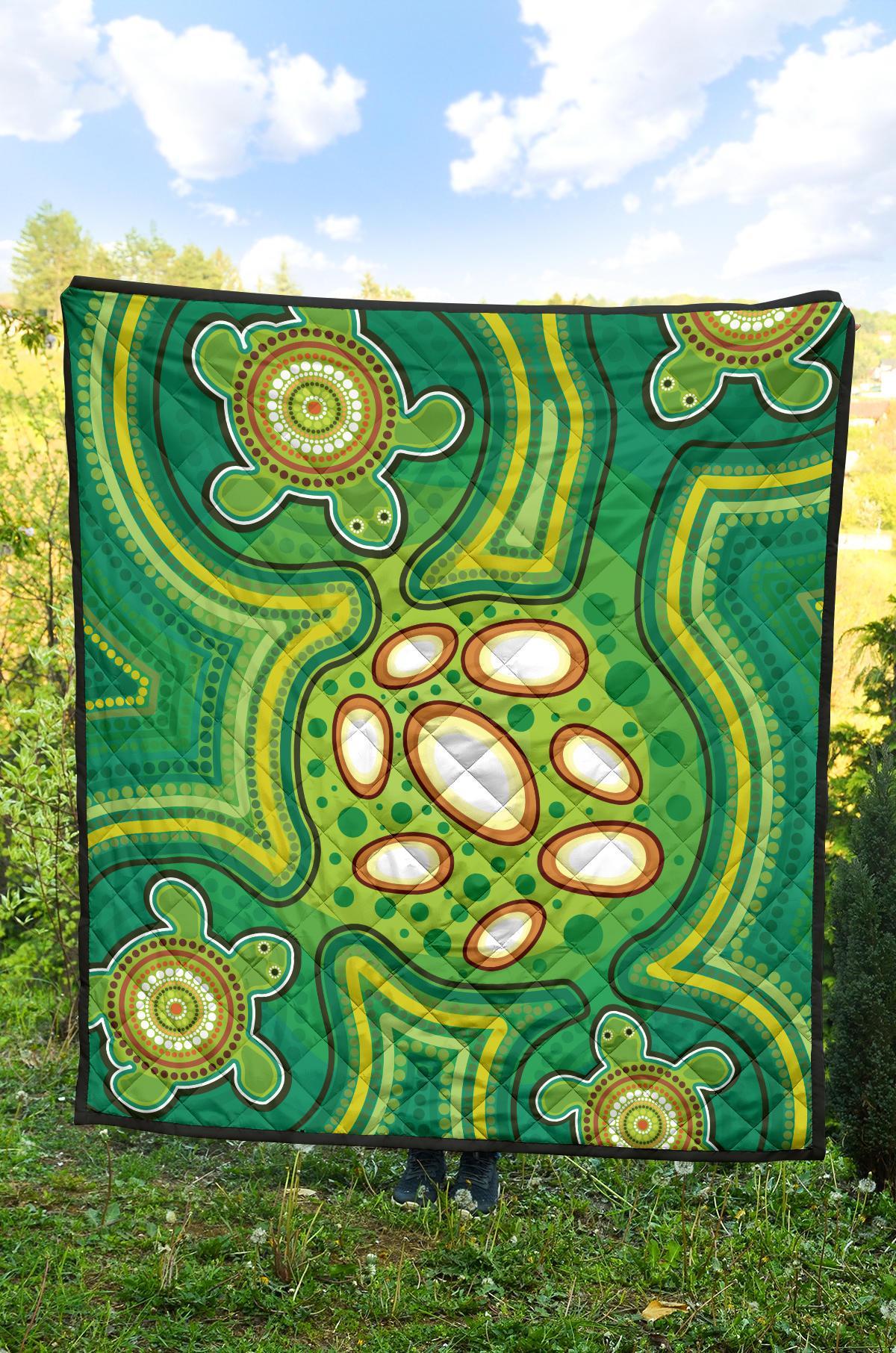 Aboriginal Premium Quilt - Indegenous Dot Painting Art - Vibe Hoodie Shop
