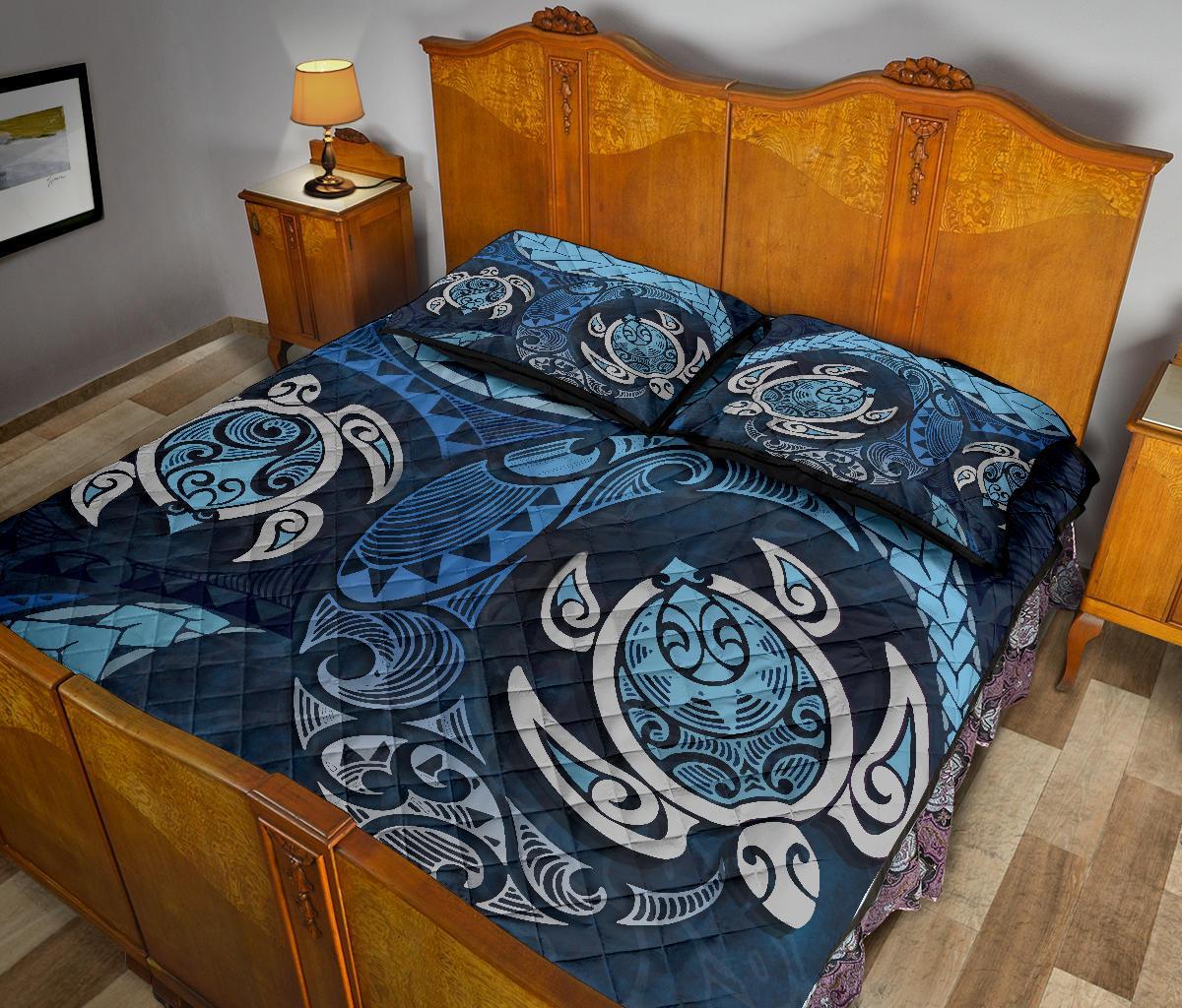 Maori Turtle New Zealand Quilt Bed Set - Vibe Hoodie Shop