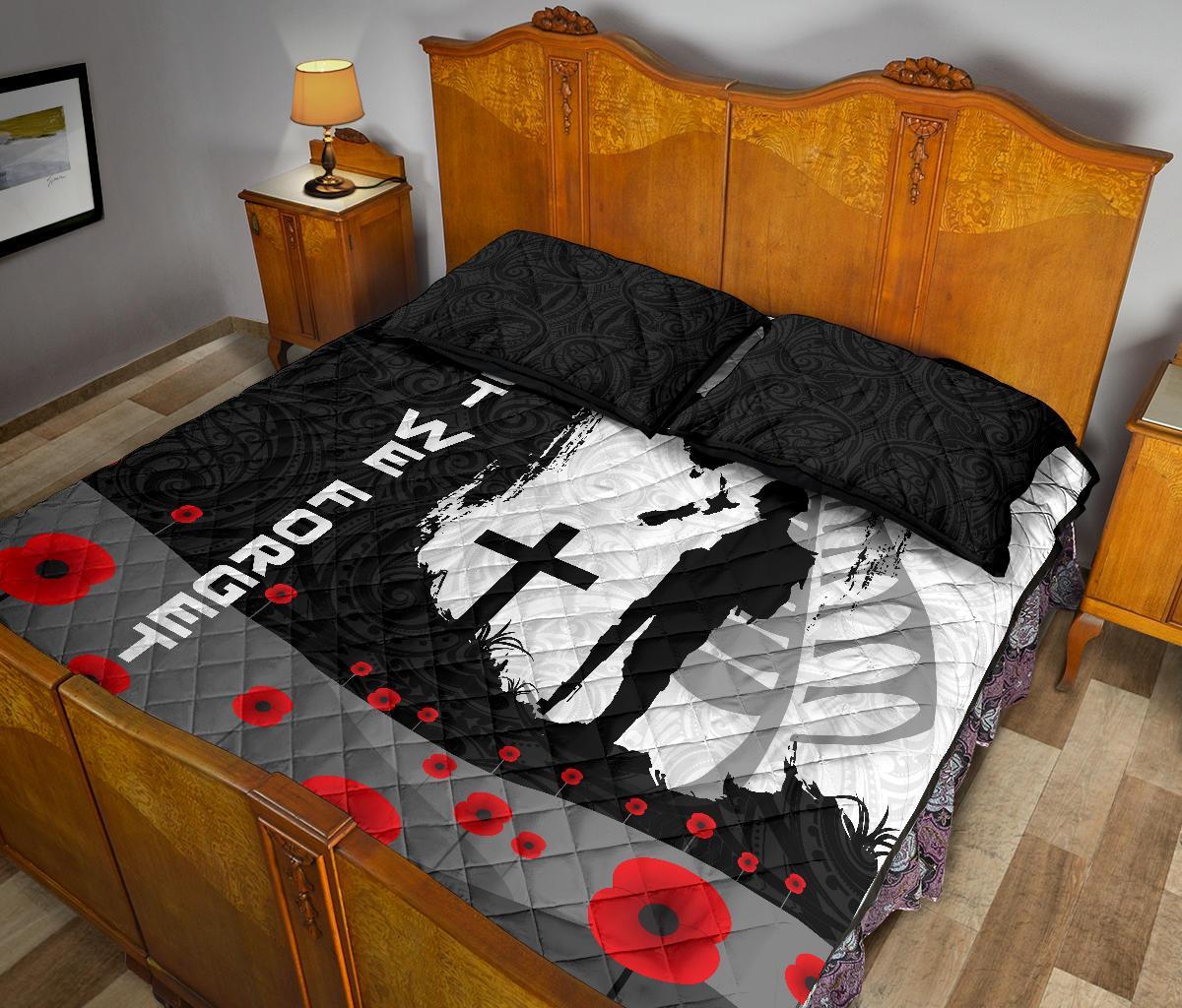 ANZAC Day Quilt Bed Set, New Zealand Australia Lest We Forget - Vibe Hoodie Shop