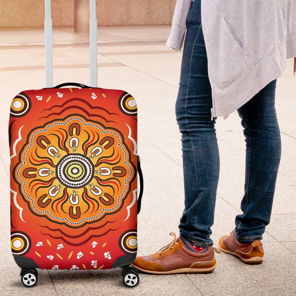 Aboriginal Luggage Covers - Indigenous Art Patterns Ver01 - Vibe Hoodie Shop