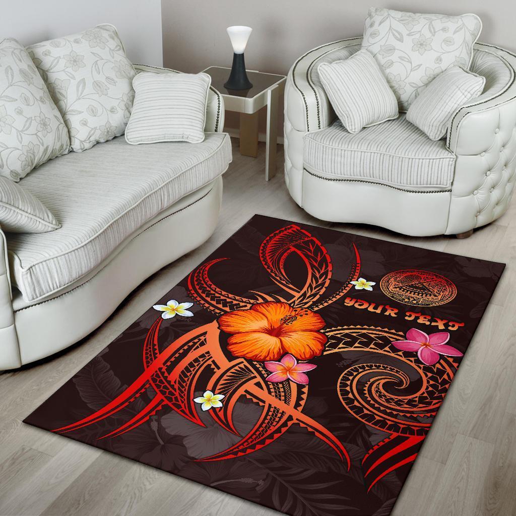 American Samoa Polynesian Personalised Area Rug - Legend of American Samoa (Red) - Vibe Hoodie Shop