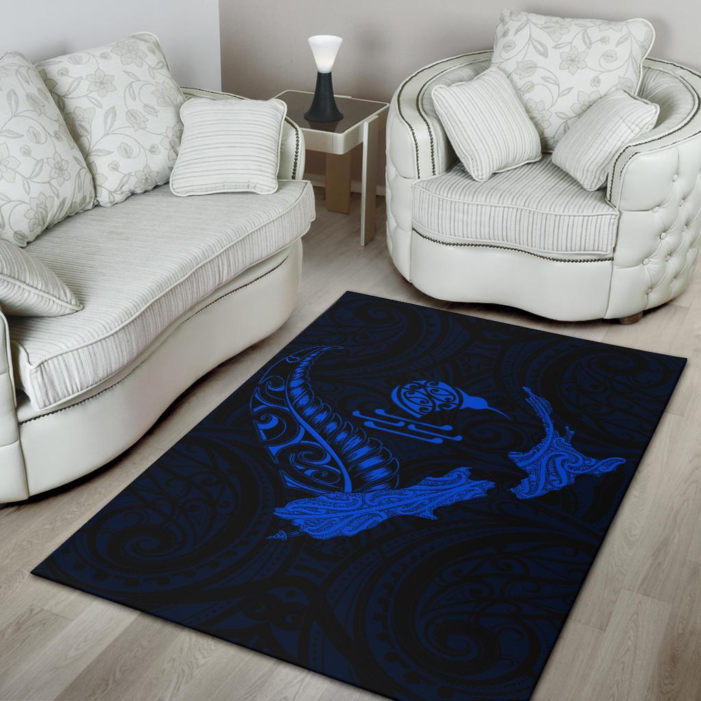 New Zealand Heart Area Rug - Map Kiwi Mix Silver Fern Blue - Vibe Hoodie Shop