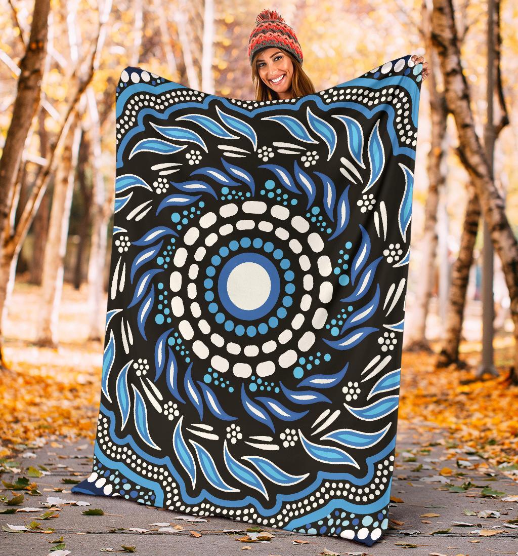 Aboriginal Premium Blanket - Indegenous Dot Painting Art - Vibe Hoodie Shop