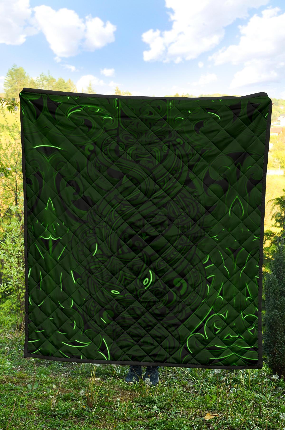 New Zealand Premium Quilt, Maori Gods Tumatauenga (God Of War) - Green - Vibe Hoodie Shop