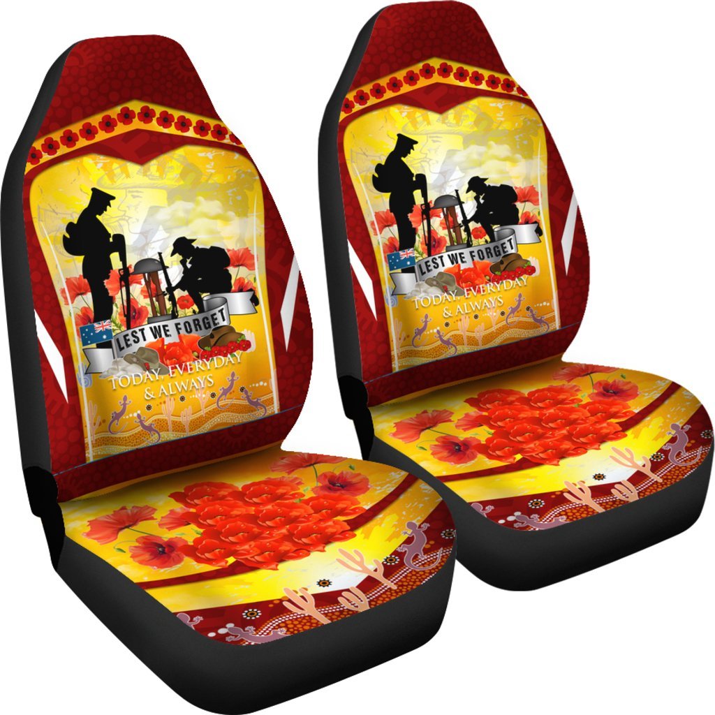 ANZAC Car Seat Covers - Lest We Forget Aboriginal Version - Vibe Hoodie Shop