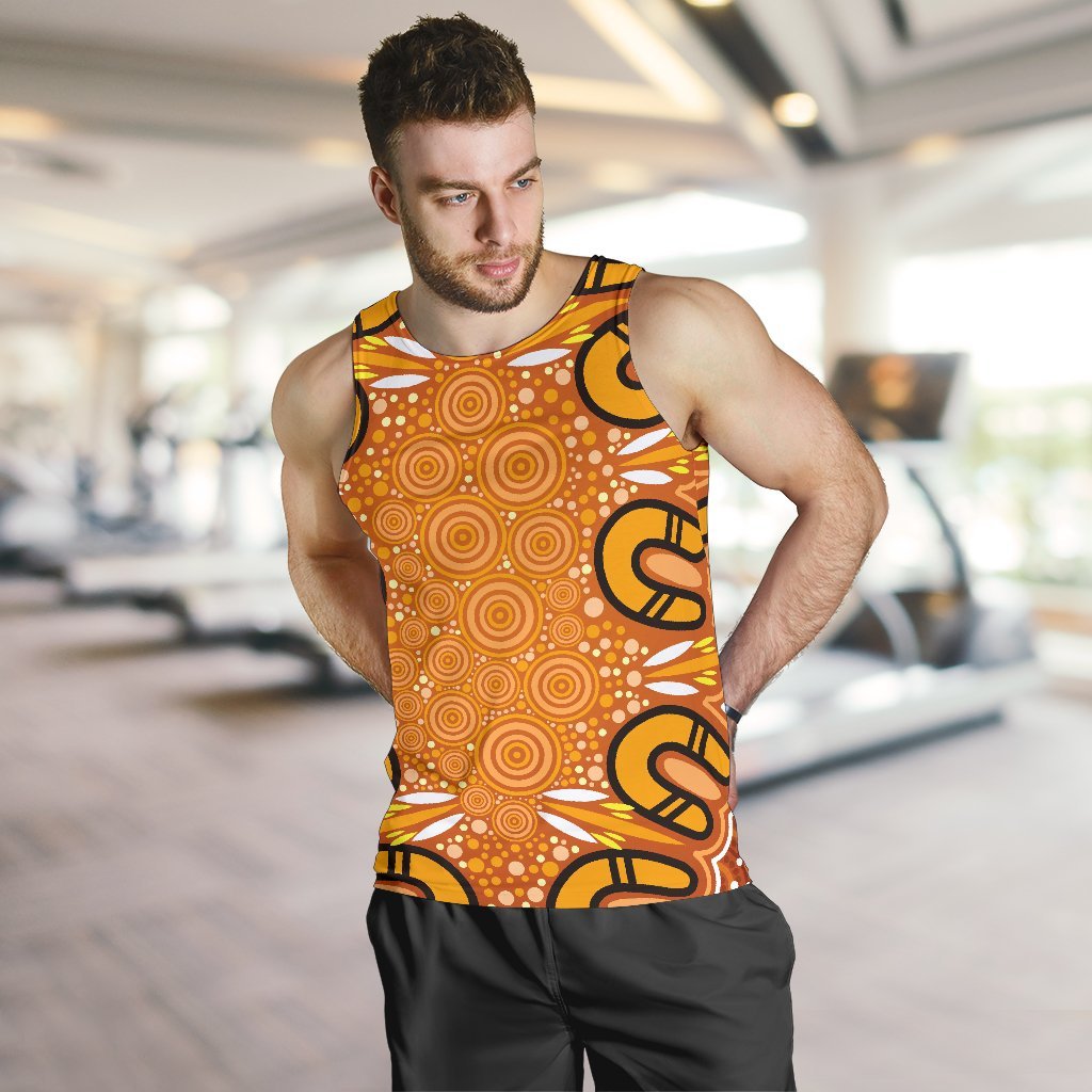 Aboriginal Men's Tank Top - Indigenous Art Patterns Ver03 - Vibe Hoodie Shop