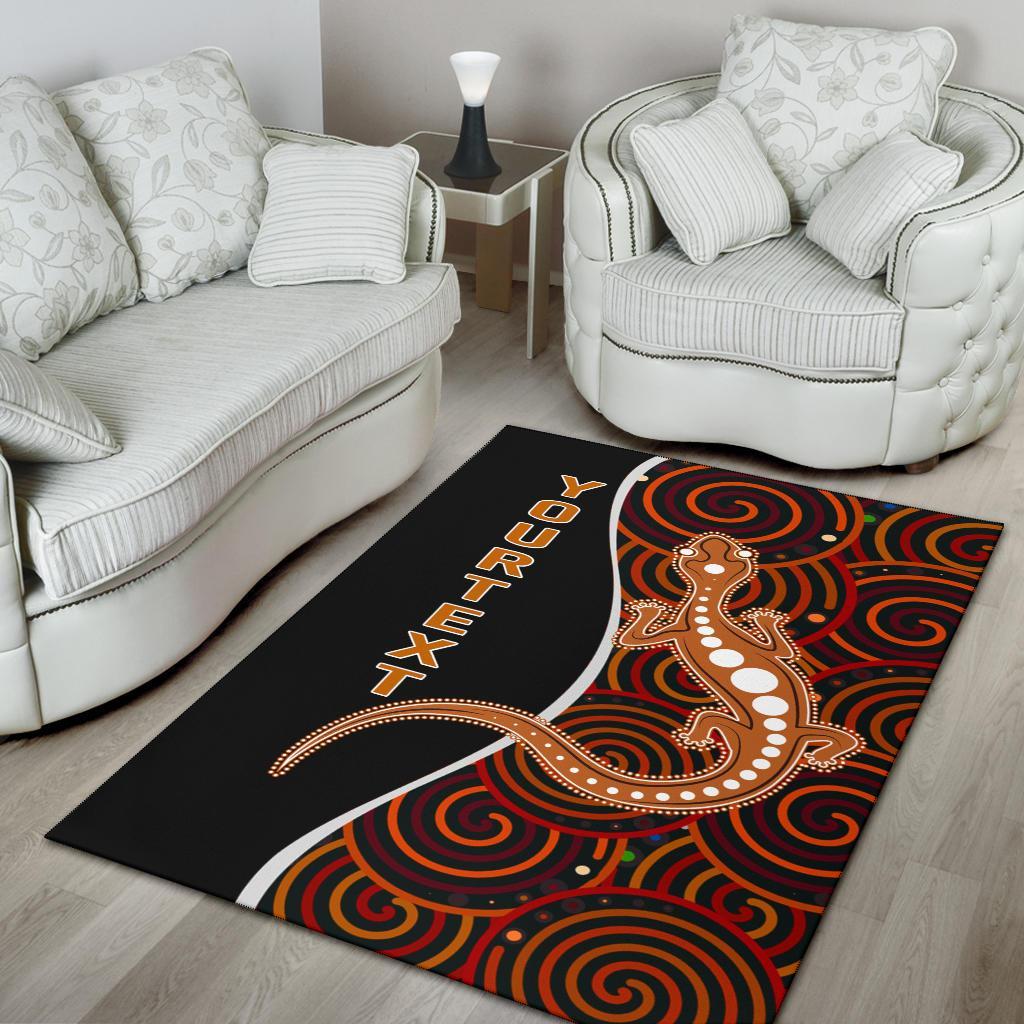 Aboriginal Personalised Area Rug - Indigenous Lizard Dreaming - Vibe Hoodie Shop