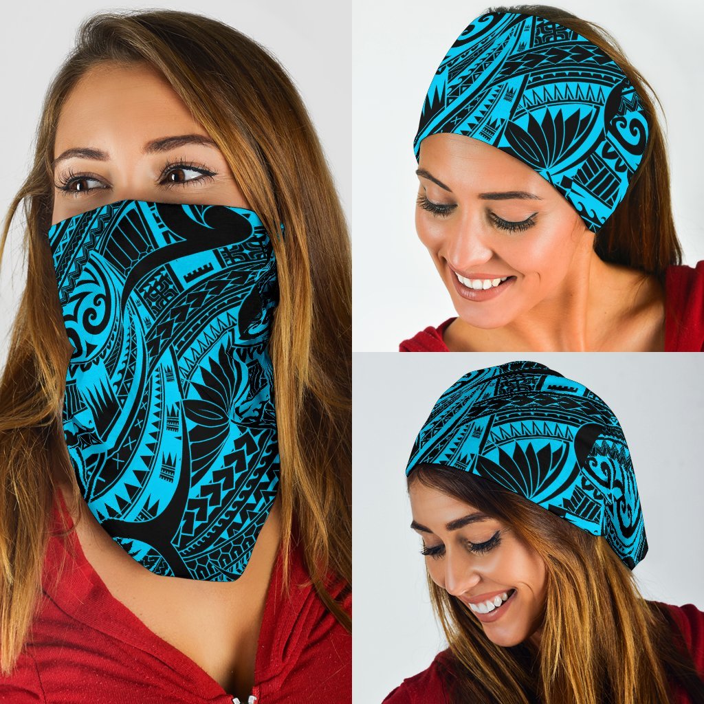 New Zealand Maori Polynesian Tattoo Bandana - Blue - Vibe Hoodie Shop