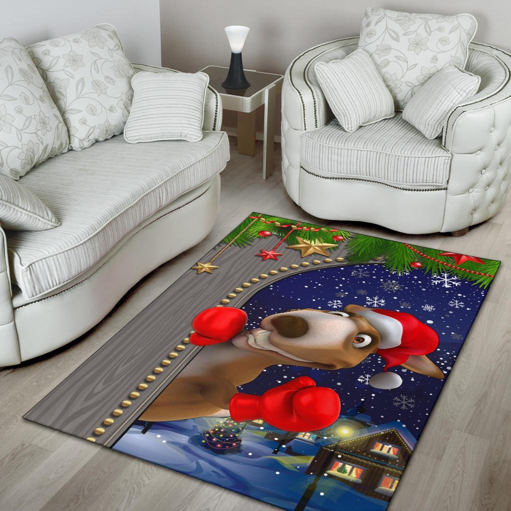 Christmas Area Rug - Funny Kangaroo Christmas - - Vibe Hoodie Shop