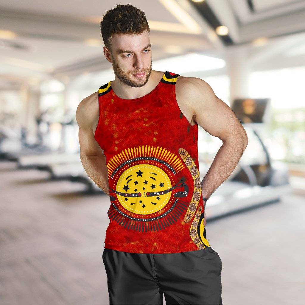 Aboriginal Tank Top, Boomerang Patterns - Vibe Hoodie Shop