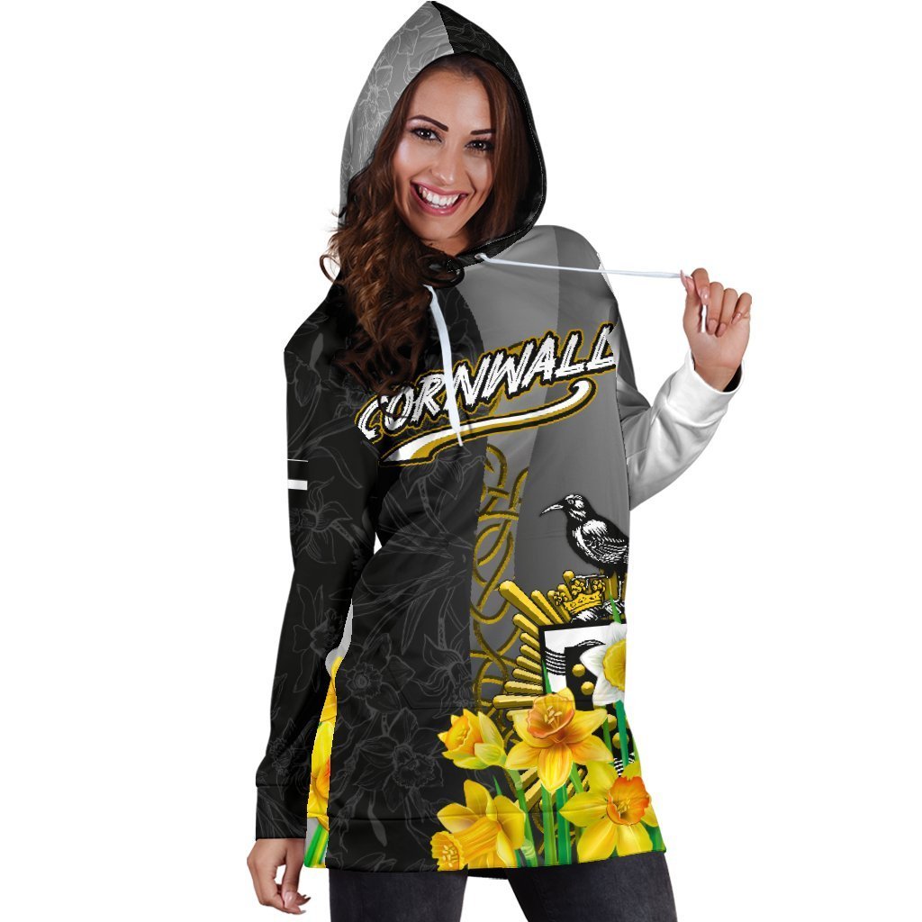 Cornwall Celtic Hoodie Dress - Daffodil With Seal - Vibe Hoodie Shop