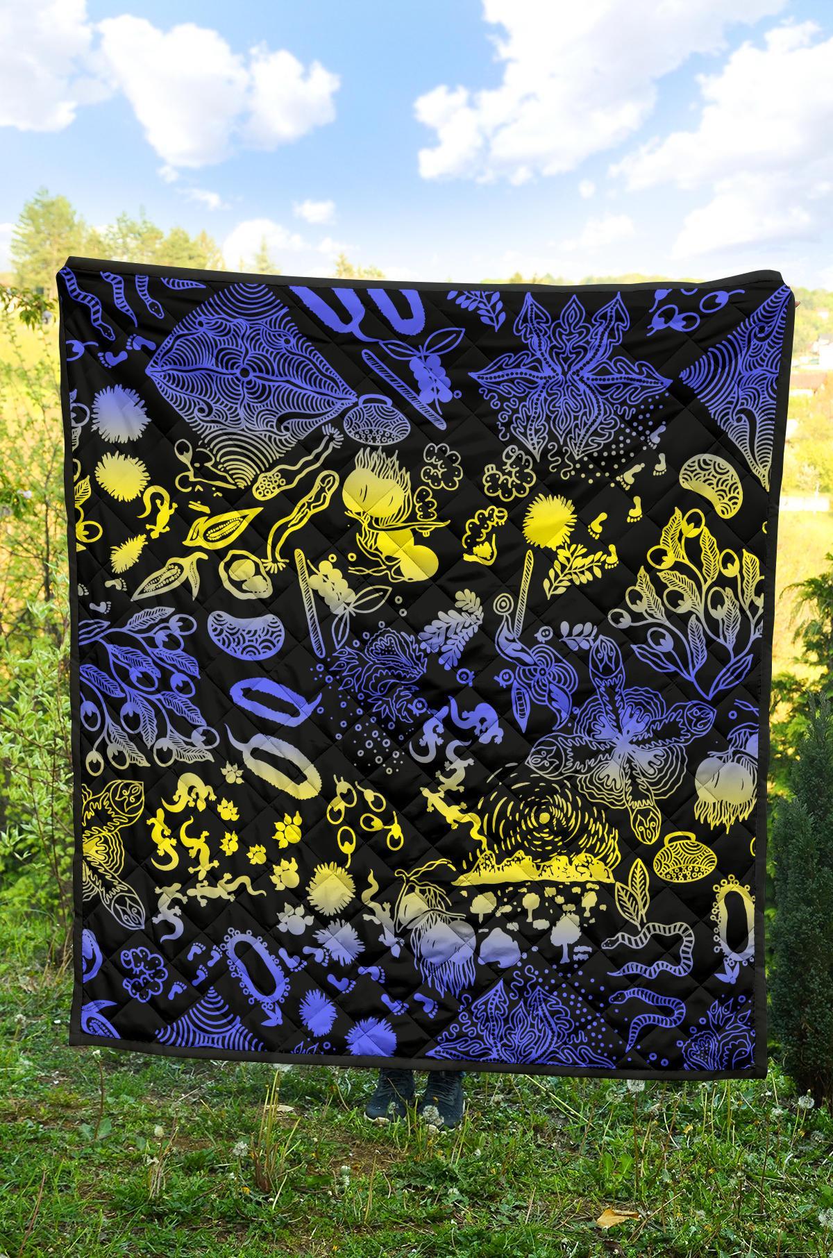 Australia Premium Quilt - Australian Aboriginal Golden Wattle - Vibe Hoodie Shop
