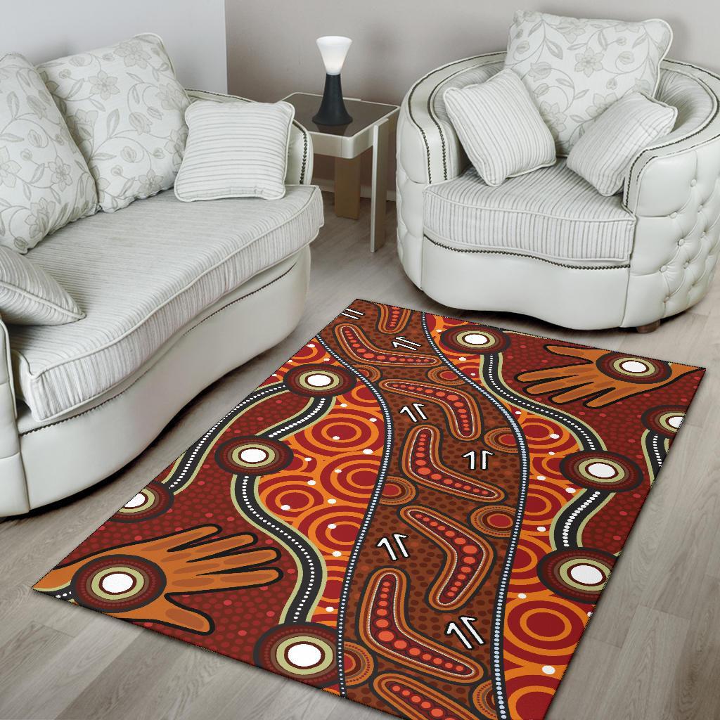 Aboriginal Area Rug - Indegenous Dot Painting Art - Vibe Hoodie Shop