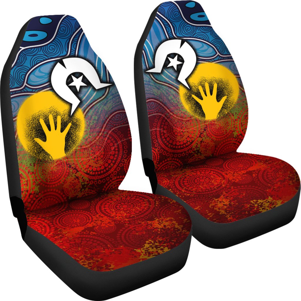 Aboriginal Car Seat Covers - Aboriginal and Torres Strait Islanders Flag - Vibe Hoodie Shop