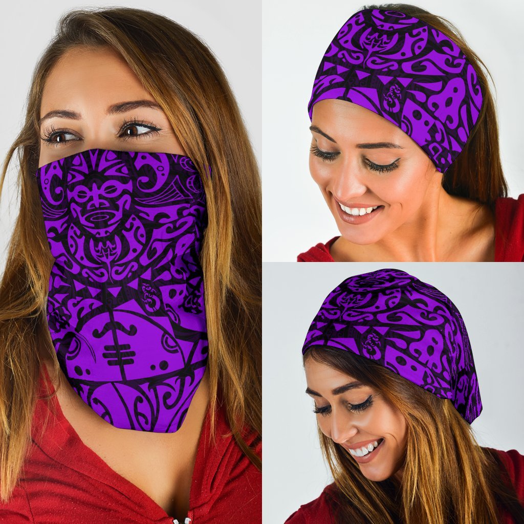 New Zealand Maori Tangaroa Tattoo Bandana - Purple - Vibe Hoodie Shop