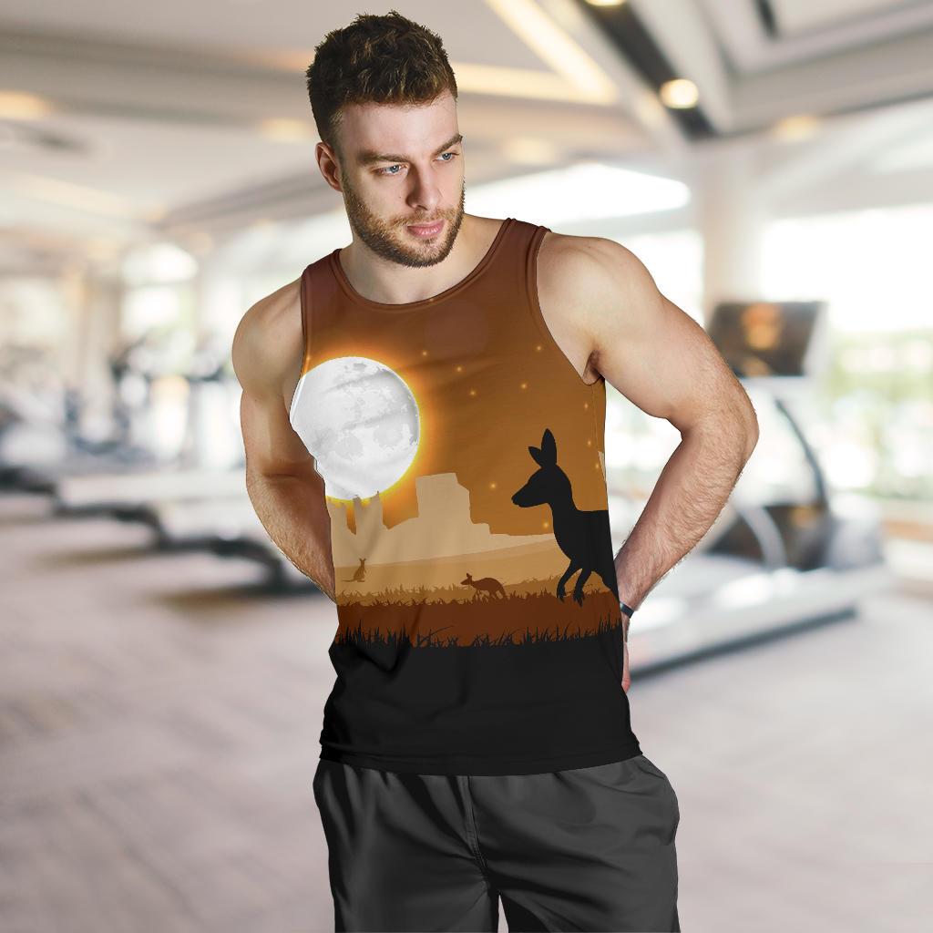 Men Tank Top - Kangaroo Mens Tank Full Moon - Vibe Hoodie Shop