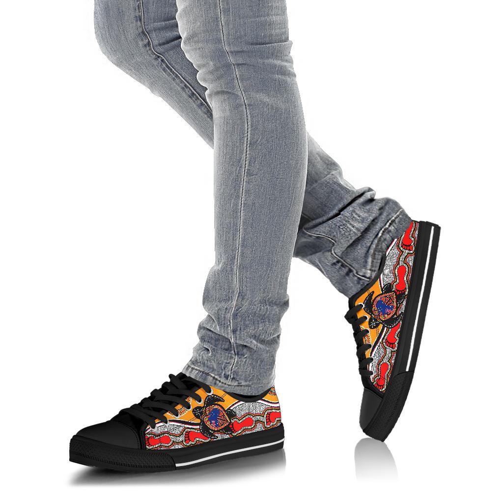 Canvas Shoes - Aboriginal Patterns Shoes Turtle - Low Top - Vibe Hoodie Shop