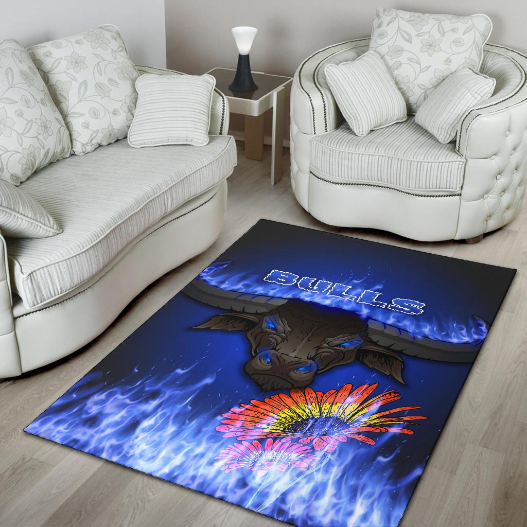 Blue Super Rugby Area Rug Bulls Barberton Daisy - Vibe Hoodie Shop