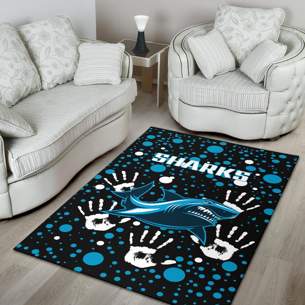 Sharks Rugby Indigenous Area Rug Minimalism Version - Vibe Hoodie Shop