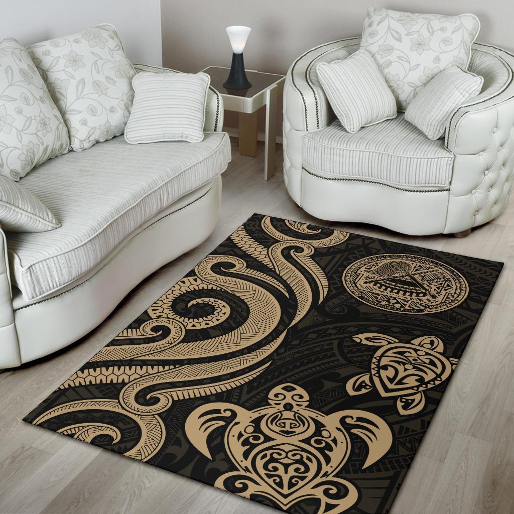 American Samoa Area Rug - Gold Tentacle Turtle - Vibe Hoodie Shop