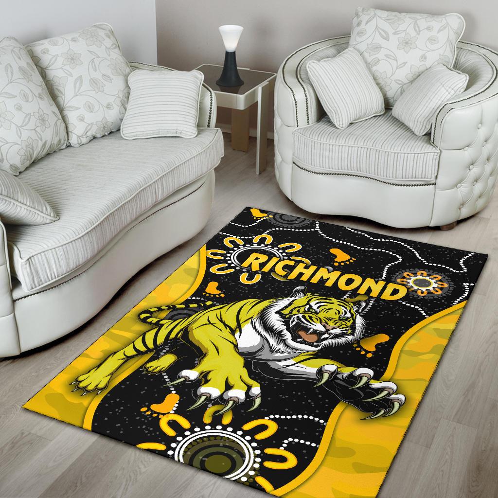 Richmond Football Area Rug Tigers ANZAC Day Unique Indigenous - Vibe Hoodie Shop