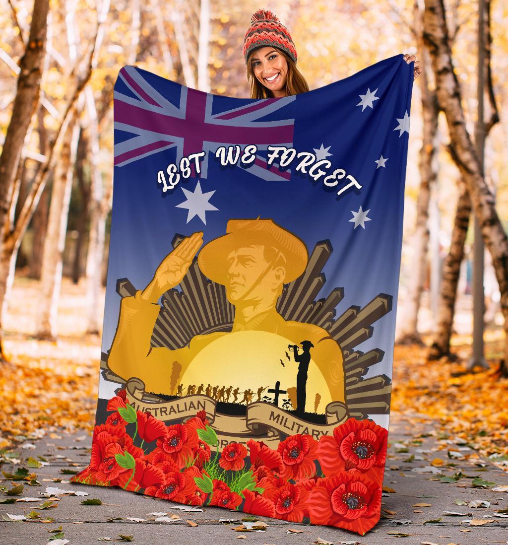 Premium Blanket - Australia ANZAC Day 2020 And Soldiers - Vibe Hoodie Shop