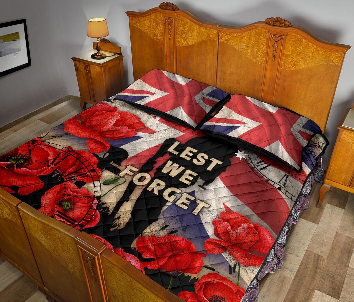ANZAC Quilt Bed Set - A Day We Will Never Forget - Vibe Hoodie Shop