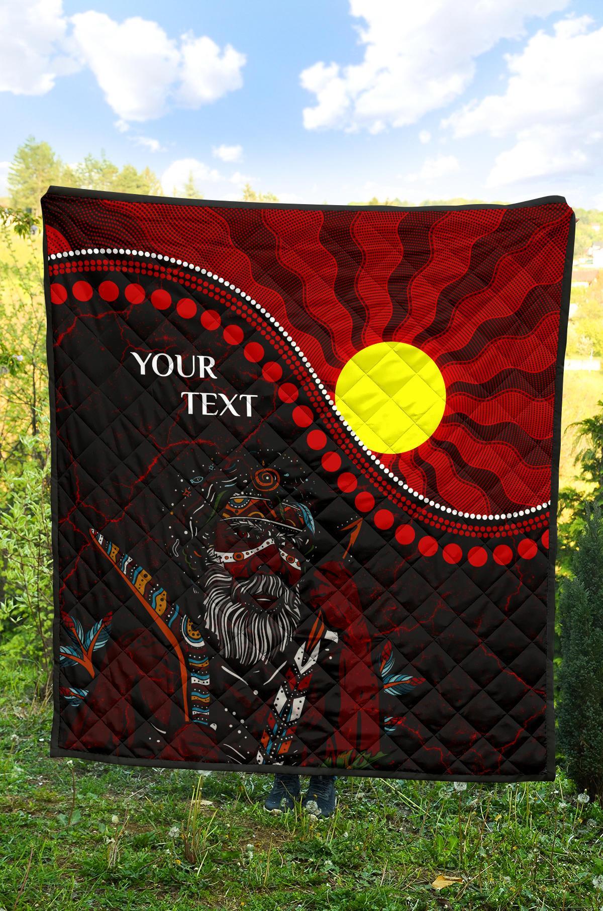 Custom Aboriginal Premium Quilt - Indigenous People And Sun - Vibe Hoodie Shop